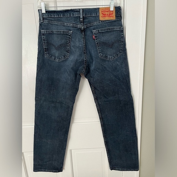 Levi's 505 Mens Size 34x32 Dark/Medium Wash Jeans Denim 5 Pocket Iconic Stretch - Picture 5 of 11